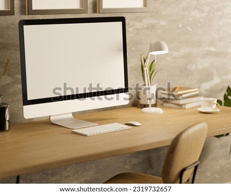 Représentation Workspace with laptop,and watercolor paintings on white background. Flat layer, top view