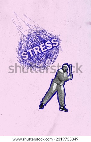 Vertical collage illustration sportsman picture hold baseball beat kick punch stress resistance abuse society isolated on pink background