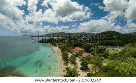 wide-angle photo of anse figier in martinique in the caribbean