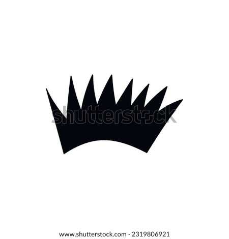 Crown logo graffiti icon. Black icon isolated on white background. Doodle vector illustration. Queen royal princess symbol. Outline design for drawing greeting cards, promotional items for girl,women.