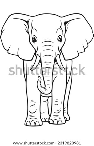 cute elephant coloring page for kids and adults