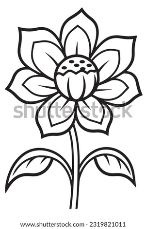 flower coloring page book outline