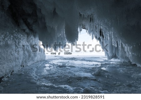 Ice cave on island Olkhon at Baikal Lake, Siberia, Russia Royalty-Free Stock Photo #2319828591