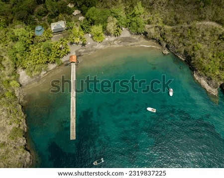 Top view picture of anse noir at Anse d'arlet, Martinique, caribbean