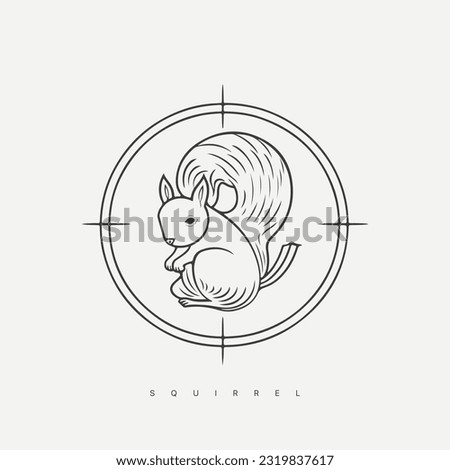 Modern abstract vector squirrel logo template