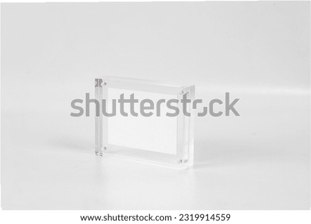 acrylic QR code menu stand and magnetic in high res. images and isolated in white 