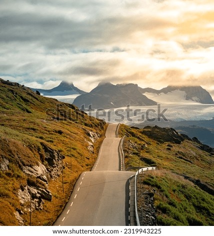 Sognefjellet Scenic Route - Road 55 Norway mountain pass from Lom to Gaupne Royalty-Free Stock Photo #2319943225