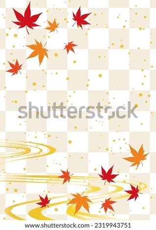 Illustration of autumn leaves in Japanese style, vector illustration Royalty-Free Stock Photo #2319943751
