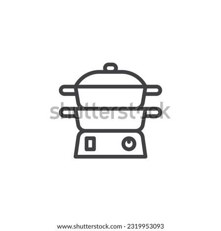 Rice Cooker line icon. linear style sign for mobile concept and web design. Food Steamer outline vector icon. Symbol, logo illustration. Vector graphics