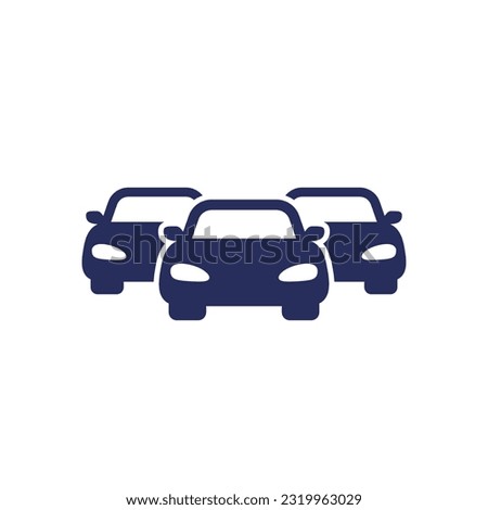 car fleet icon on white Royalty-Free Stock Photo #2319963029