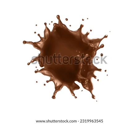 Realistic chocolate crown splash, Splashing and whirl chocolate liquid, cacao coffee splash with drops Royalty-Free Stock Photo #2319963545