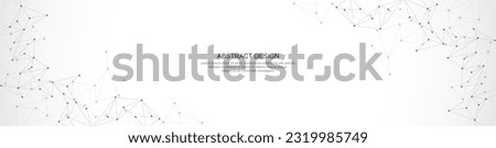 Abstract vector background and geometric pattern with connecting the dots and lines for banner design or header. Minimalistic vector texture for modern design Royalty-Free Stock Photo #2319985749