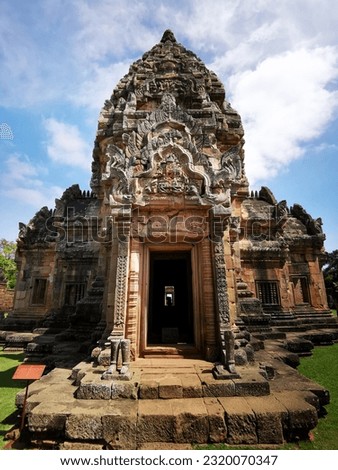 Prasat Hin Phanom Rung. The ancient site is located on Khao Phanom Rung, the peak of an extinct volcano. A beautiful form of ancient Khmer art Royalty-Free Stock Photo #2320070347