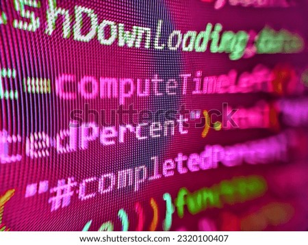 Coding application by programmer developer. Abstract source code background. Code of javascript language on white background. HTML code on computer screen isolated on background