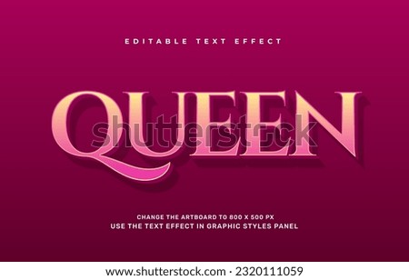 Queen editable text effect template Royalty-Free Stock Photo #2320111059