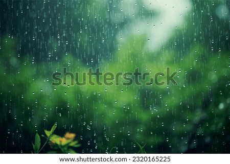 rain in nature background, monsoon Royalty-Free Stock Photo #2320165225