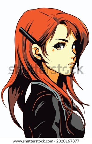 hot anime girl character vector illustration design. Manga Anime girl portrait of young girl anime style character vector illustration design. girl anime female manga cartoon