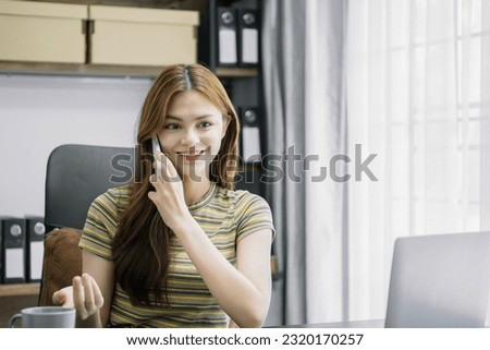Businesswoman involved in laptop call conversation working on computer, giving professional consultation to client or negotiating project.
