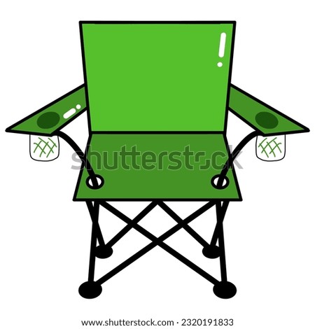 A camping chair, an important thing for trekking, camping and hiking clipart illustrations