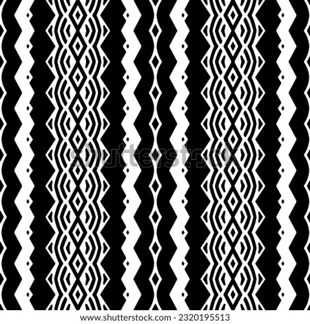 Vector geometric ornament in ethnic style. Seamless pattern with  abstract shapes. Black and white geometric  wallpaper. Repeating pattern for decor, textile and fabric. Abstraction art.