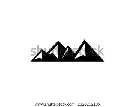 Mountain, Volcano, Summit, Peak Icon Vector Logo Template Illustration Design