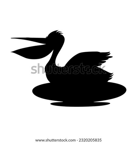 Set of silhouette pelican. Set of animal silhouettes in black. Set of pelican flat icons isolated on a white background.
