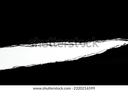 Black and White Torn Paper Collage Style, Ripped Paper Effect, Texture Abstract Background, Copy Space for Text. Royalty-Free Stock Photo #2320216599