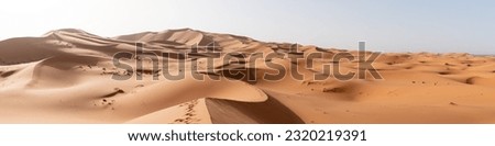 Picturesque dunes in the Erg Chebbi desert, part of the African Sahara, Morocco Royalty-Free Stock Photo #2320219391