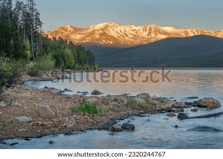 "View of Mount Massive and Turquoise Lake at Sunrise" Royalty-Free Stock Photo #2320244767