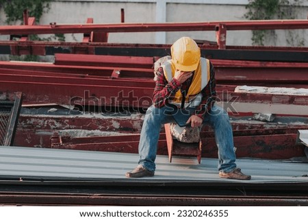 There are business failures and unemployment problems. engineer stress blank construction work background Royalty-Free Stock Photo #2320246355