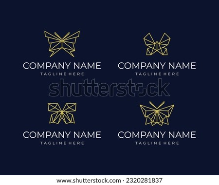 Butterfly geometric logo modern style concept vector business, spa, beauty, wellness, self development, insect, clip art, icon, symbol editable