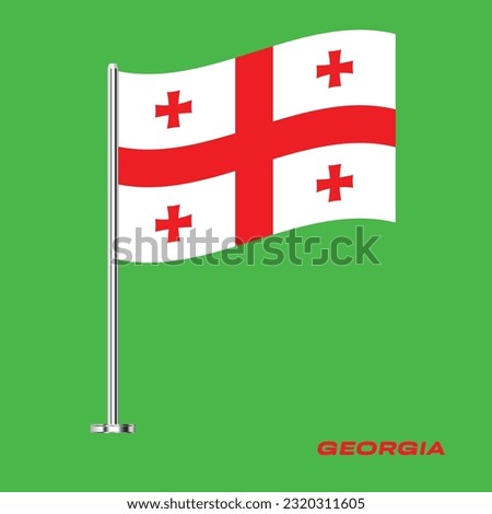 Flag of Georgia, Table Flag of Georgia, Vector Illustration, Wavy Table Flag of Georgia.