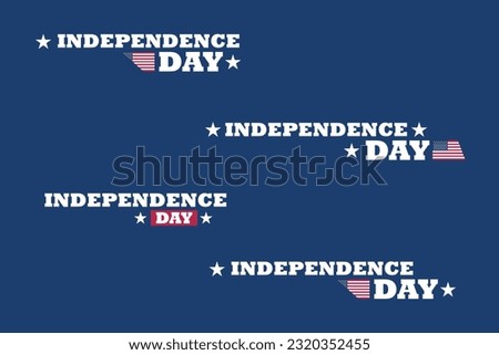 4th of July United States Independence Day celebration promotion advertising social media post banner, design set. Independence day USA. EPS10 vector.