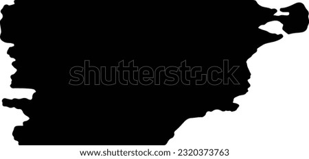 Silhouette map of Chubut Argentina with transparent background.