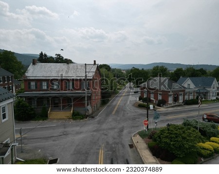 A drone flight through the small town of Landisburg, Pennsylvania