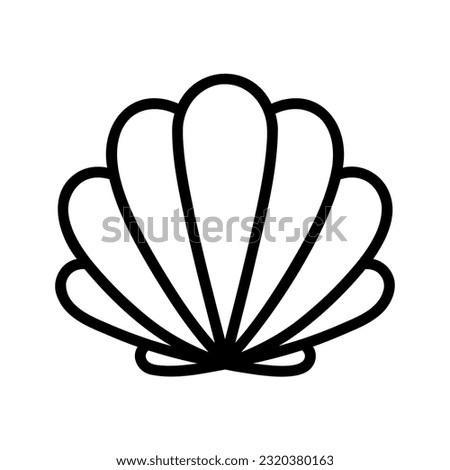 shell vector icon, scallop shellfish pearl logo, black line icon, sea shell symbol Royalty-Free Stock Photo #2320380163