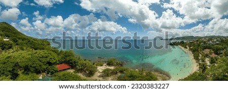 Panoramic picture of anse figier in le marin, martinique, caribbean