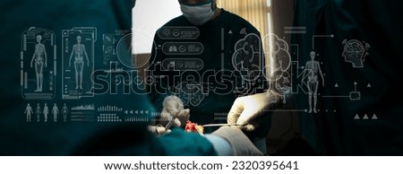 Serious surgeons during a surgery in operation room 