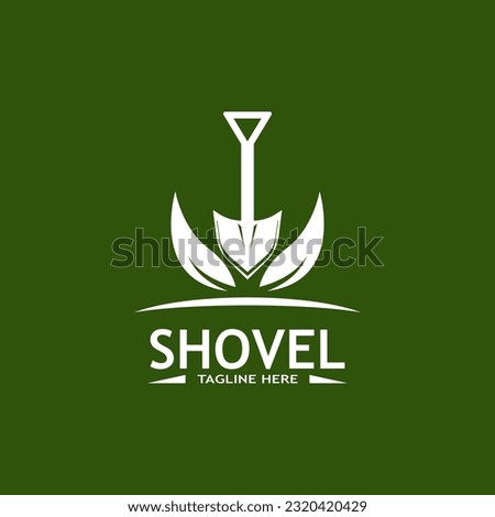 Shovel icon vector logo design template  