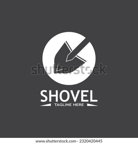 Shovel icon vector logo design template  
