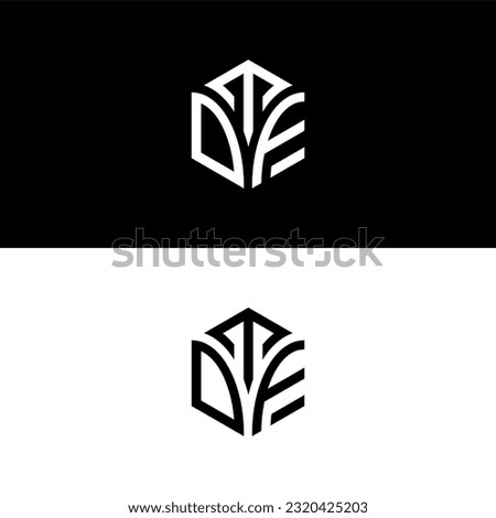 Initial letter TDF hexagon logo design, flourish, develop, natural, luxury, simple, finance logo, real estate, suitable for your company.