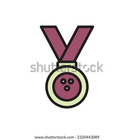 Bowling Medal Icon Vector Illustration