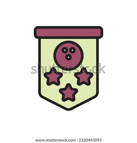 Bowling Mini Flag Icon Vector Illustration