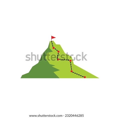 Mountain route path illustration in vector
