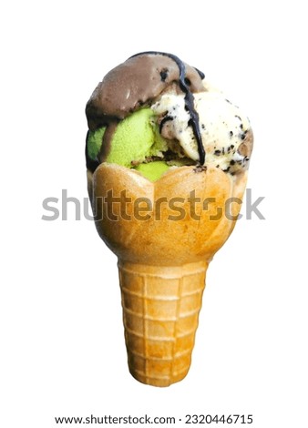 ice cream on a white background or a beautiful bright multicolored background