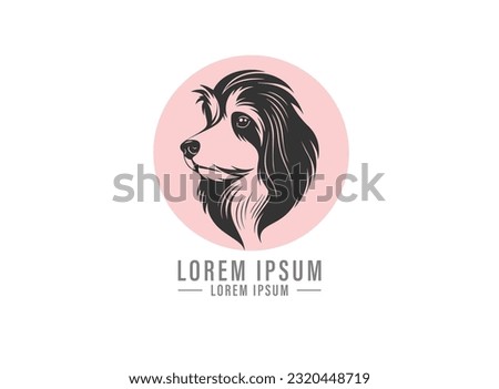 Dog Head Logo Icon. Flat Style. Cartoon Dog Face. Vector Illustration Isolated On White. Silhouette Simple. Animal Logotype Concept. Logo Design Template. Vector Stylized Silhouette Dalmatian Dog.