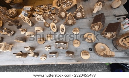 Souvenir products in the store, Hallstatt old village, Austria