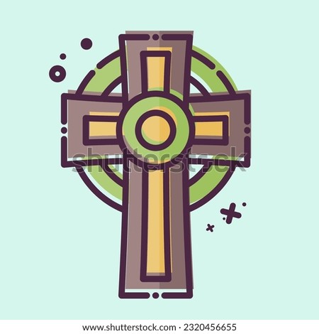 Icon Cross. related to Celtic symbol. MBE style. simple design editable. simple illustration