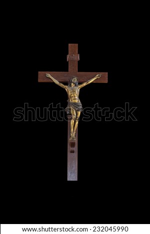 Jesus christ on cross on black background