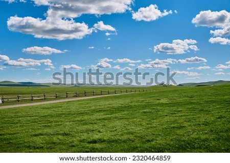 Hulunbeier grassland in Inner Mongolia,Fenced grassland Royalty-Free Stock Photo #2320464859